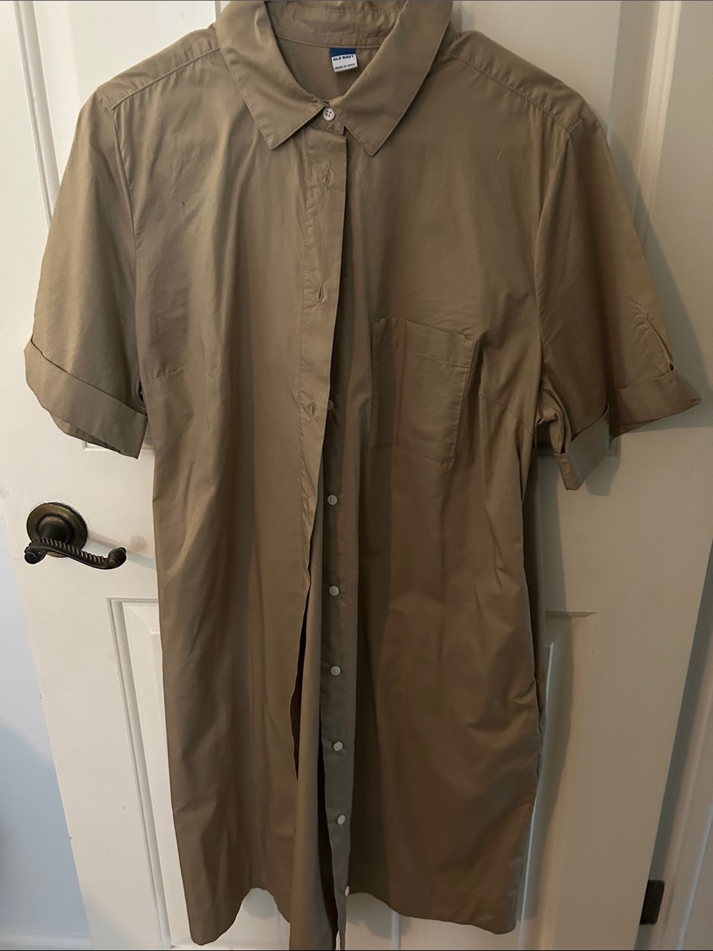 Old Navy Tan Button-Down Shirt Dress